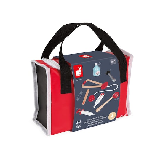 Janod® Red & Black Doctor's Suitcase Toy Set